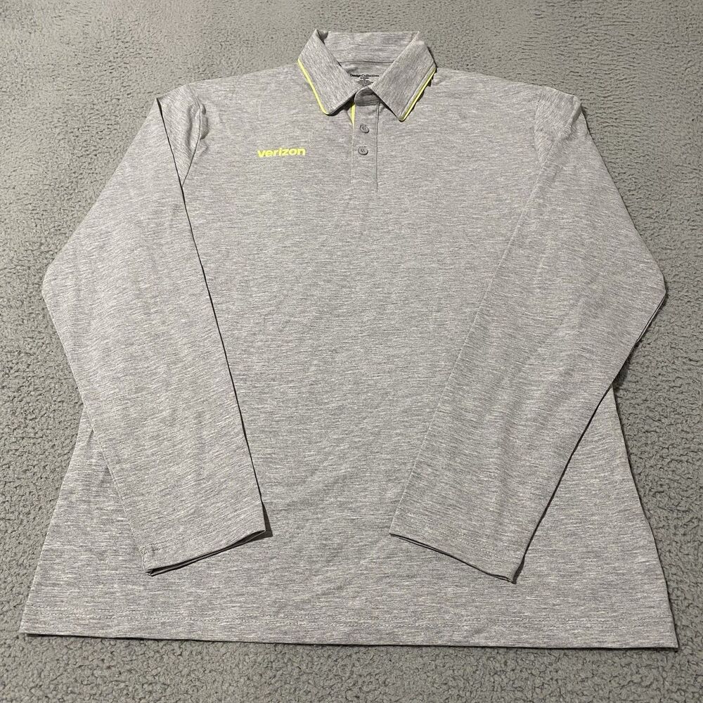 Verizon Wireless Polo Shirt Cintas Mens Medium Gray Logo Employee Office Work
